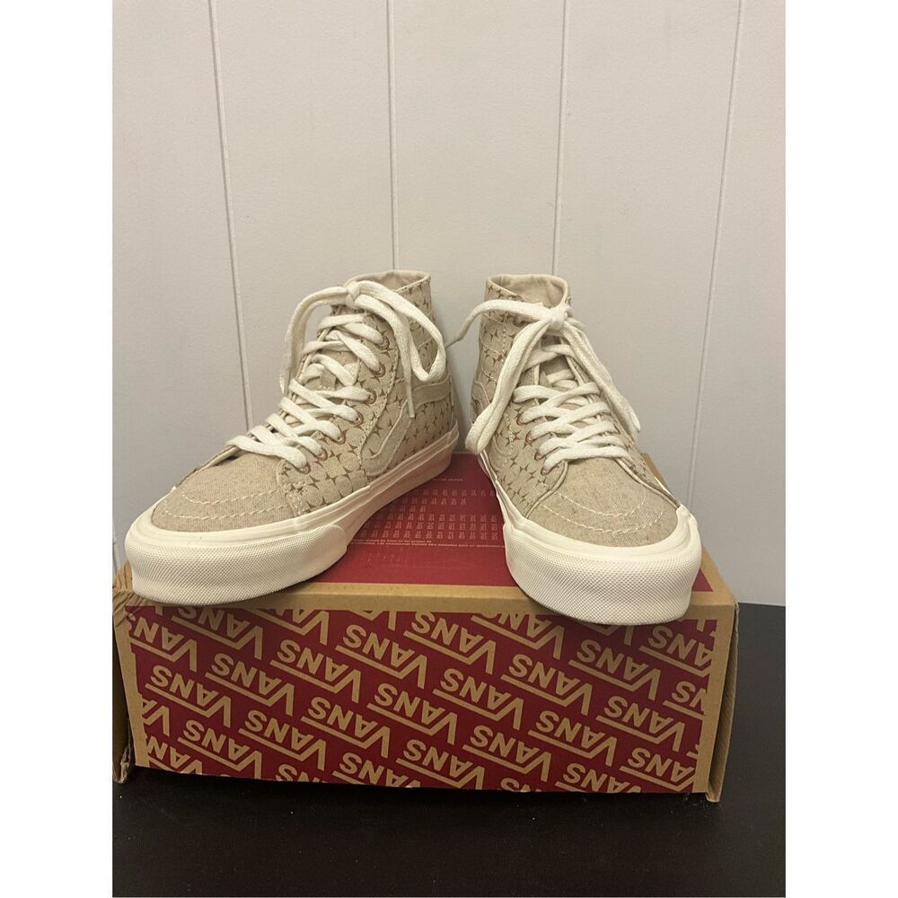 NEW Vans Sk8-Hi Tapered Eco Theory Checkerboard Brown Men’s Size 6.5 Women’s 8